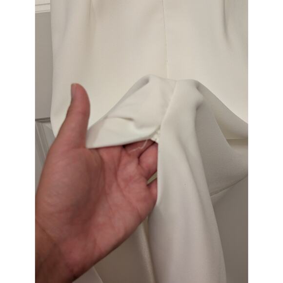 Gigi's June Satin Midi Dress White Cutout Swarovski Stone Bridal Wedding Bride - Picture 9 of 9